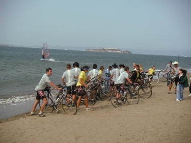 Eight weeks ago, we dipped our rear tires in the 
Chesapeake Bay. On July 29th, at 4:30 PM, we dipped our front tires in the San Francisco Bay.