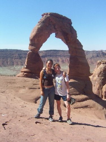 Priscilla and Alice at the Delicate Arch at Arches National Park in Utah