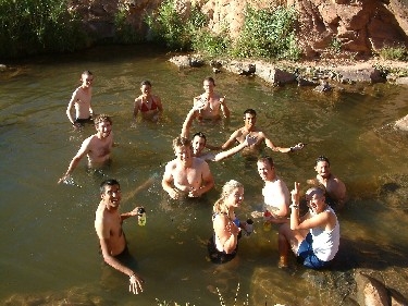 We couldnt find any showers in Moab, Utah, so we cooled off at a local watering hole 
