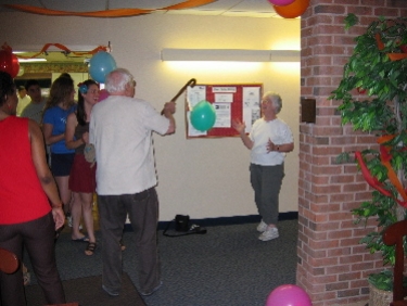 Clowning around with the residents at Hope Lodge