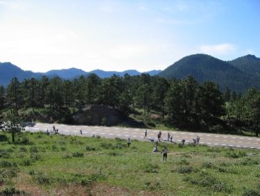 Gathering outside of Rocky Mountain National Park.