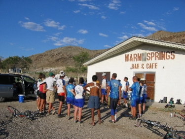 Morning meeting in Warm Springs, NV - a real ghost town (we were the only people there!).