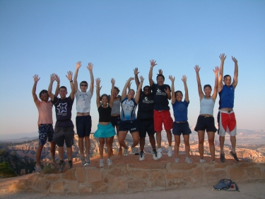 Jumping for joy at Bryce Canyon National Park.