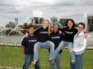 in front of chicago's buckingham fountain