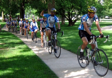 Riding through the IC campus.