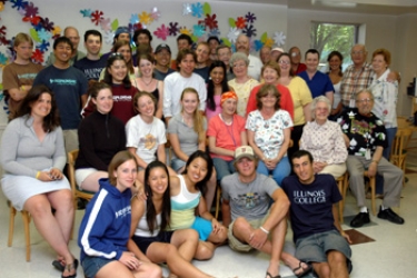 Home away from home--group picture with the residents.