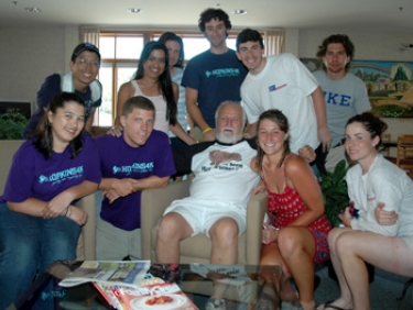 A group picture with OB. He reminded us to always look at the green of the grass--never at the roots.