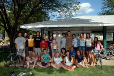 The group at the park we stayed at in Red Cloud, NE.