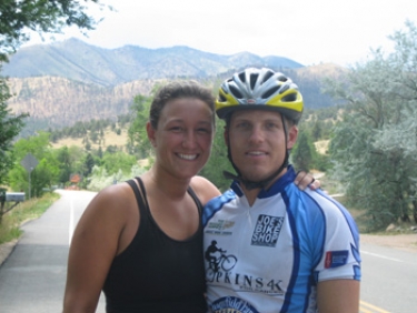 dave and clare before the boulder challenge, a 17-mile upward climb