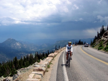 we biked so high up that we were looking DOWN at the rockies