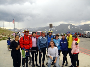 half-group picture. some people got caught in the storm...