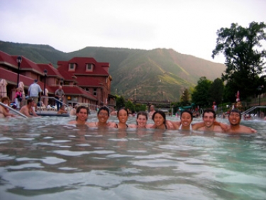 at the glenwood springs hot springs. perfect thing after a strenuous bike ride