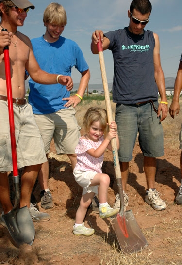 serene's only 5, yet she can still shovel with the big boys!