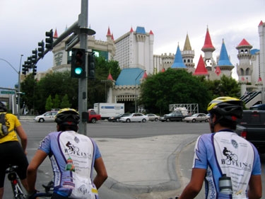 approaching the excalibur hotel on the famous vegas strip.  we got to stay there free of charge!