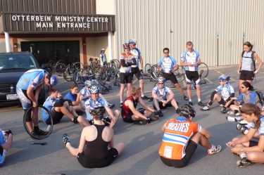 Our first morning meeting and preparations outside Waynesboro Baptist Church.