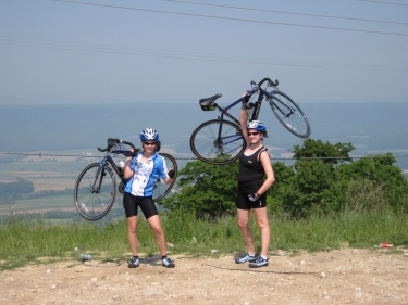 Sarah and Michelle enjoying the view from the top.