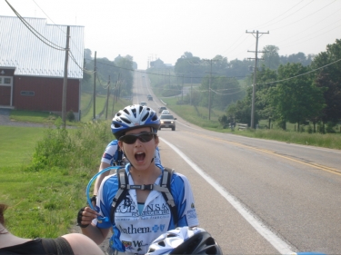 Sarah on the open road.