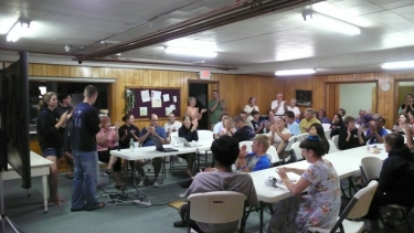 Presentation in Fayette. We were joined by Jen's aunt and Devin's father, both survivors.