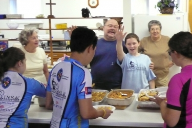 Breakfast with our hosts in Fayette, OH.