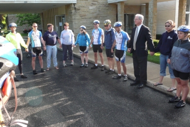 Pastor Steve Braden and Jim joined us for the ride dedication and moment of silence as we departed Elkhart, IN.