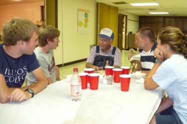 Jerome, Drew, Logan and Allie get a history lesson from Mr. David Auchly in Montgomery City, MO.