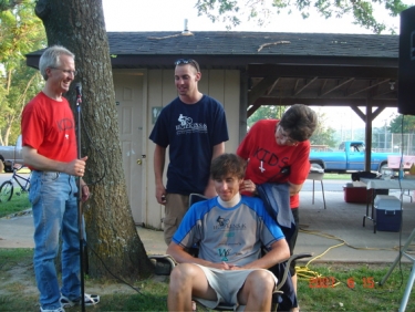 Jarred was the first brave soul to have his hair shaved to raise money!