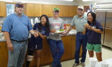 Alice and Olympia with our hosts at the Annunciation Catholic Church in Frankfort, KS. Thanks for the most delicious burgers ever!