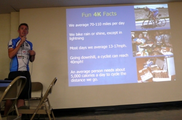 Drew, giving the presentation after dinner in Fairbury, NE.