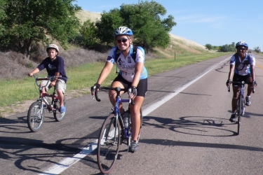 Ethan, Kara, and Shantha. Ethan made it 20 miles out to our first waterstop with us!!