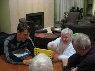 Ondrej losing at Connect-Four